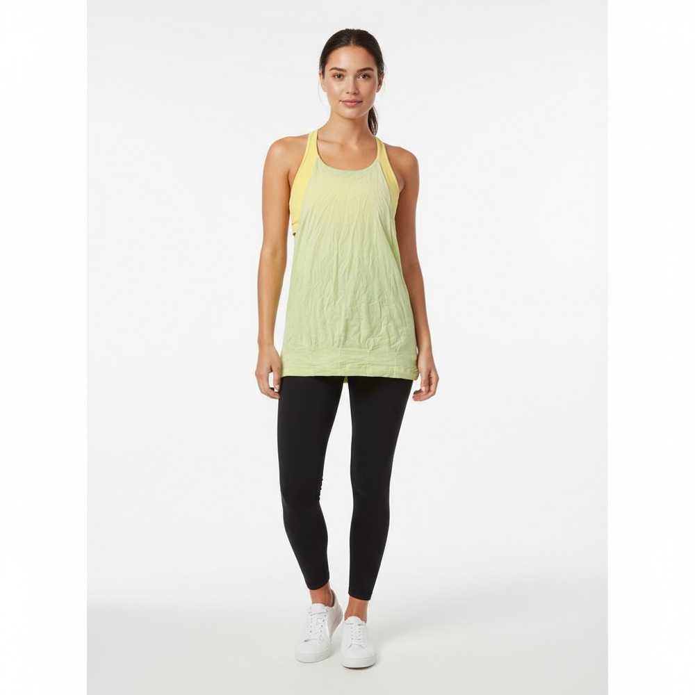 LuLuLemon Tank Top 4 Light yellow Athletic Racerback Built In Bra Athleisure